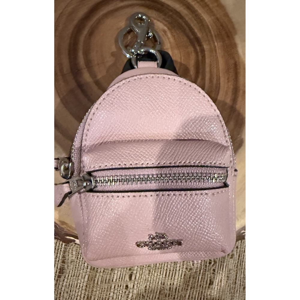 Coach Pink Backpack Keychain Coin Case Bag Charm Rare F73754 - Picture 1 of 12